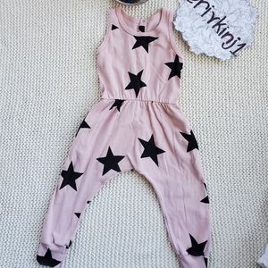 nununu Pink Black Romper Size 12-18 months